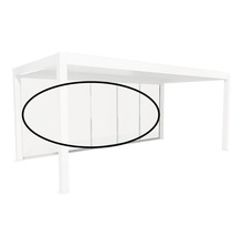 Pergola s posuvnými skleněnými stěnami