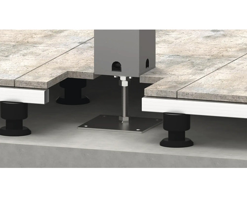 Konstrukce terasového lože s dlaždicemi