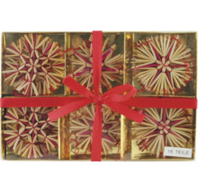 Dárkové balení se šestnácti slámovými hvězdami a mašlí