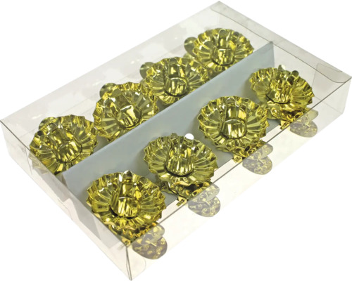 Balení zlatých držáků na čajové svíčky