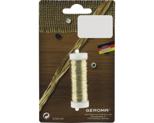 Vázací drát Ø 0,35 mm 50 g zlatý Zlatý drát na cívce pro ruční práce