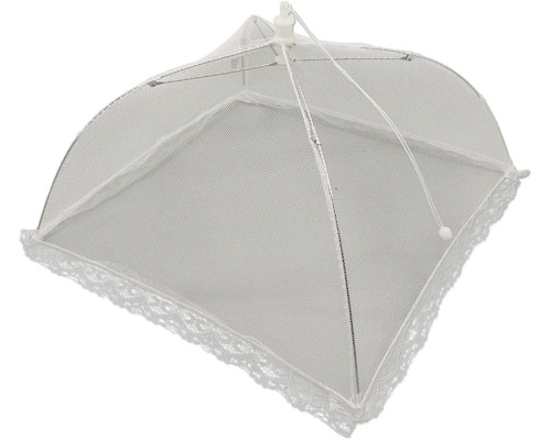 Síťovaný kryt na potraviny s krajkovým okrajem