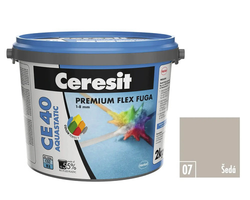 Ceresit Premium Flex spárovací hmota CE 40 Aquastatic v kbelíku, barva šedá