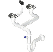 Umyvadlový sifon pro dvojitý dřez s přípojkou spotřebiče