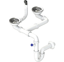 Dřezová odpadní souprava pro dvojitý dřez s přípojkou spotřebiče