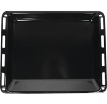Černý plech na pečení s okrajem a výřezy pro rošty trouby