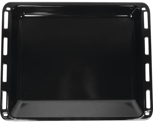 Černý plech na pečení s okrajem a výřezy pro rošty trouby