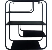 Nástěnná police se třemi policemi a kovovým rámem