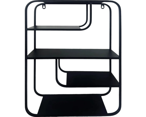 Nástěnná police se třemi policemi a kovovým rámem