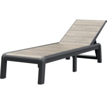Nastavitelné zahradní lehátko s vzhledem dřeva