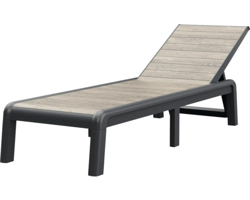Nastavitelné zahradní lehátko s vzhledem dřeva