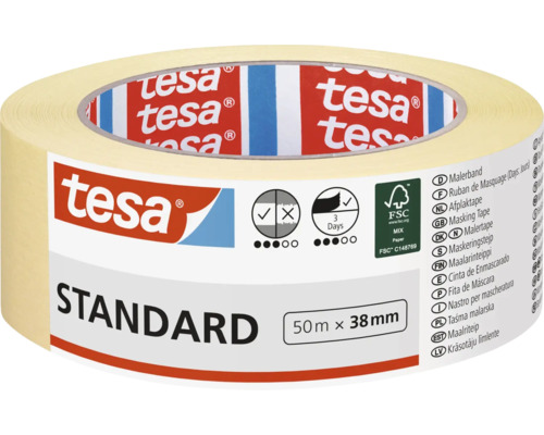 Tesa Standard malířská krepová páska, 50 metrů x 38 milimetrů