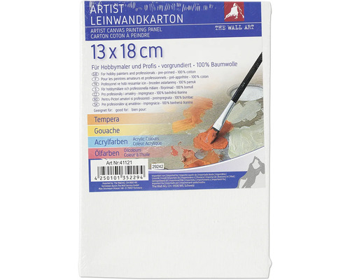 Malířské plátno 13 x 18 cm, vhodné pro temperu, kvaš, akrylové barvy a olejové barvy