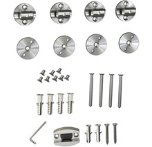 Upevňovací materiál pro kovové sloupky zábradlí, včetně šroubů, hmoždinek a imbusového klíče