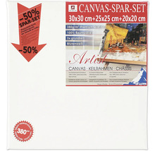 Sada pláten se třemi blindrámy o rozměrech 30x30 cm, 25x25 cm a 20x20 cm