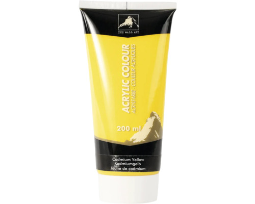 Akrylová barva kadmiová žlutá 200 ml Tuba žluté akrylové barvy, 200 ml