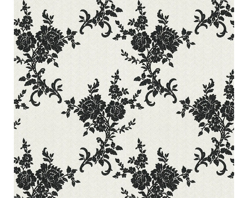 Tapeta s černým květinovým vzorem
