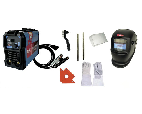 Svářecí set WELDY BOX 160 Svářecí souprava s kuklou, svařovacím drátem, rukavicemi, kartáčem a magnetickým úhelníkem