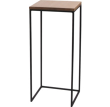 Příruční stolek s dřevěnou deskou a kovovým rámem