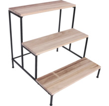 Tříúrovňový regál na rostliny z kovu a dřeva