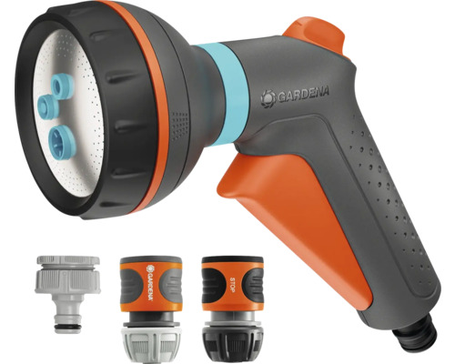 Zahradní stříkací pistole s různými přípojkami