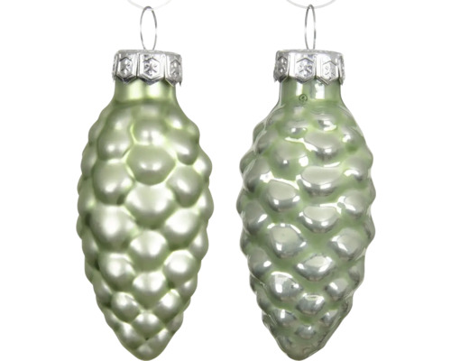 Dvě vánoční koule ve tvaru šišky