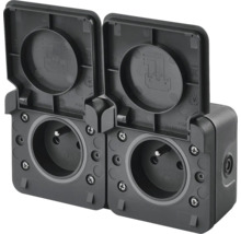 Dvojitá zásuvka pro venkovní použití s výklopným víkem