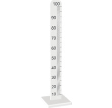 Vertikální měřicí stupnice na podstavci s označením od 10 do 100.