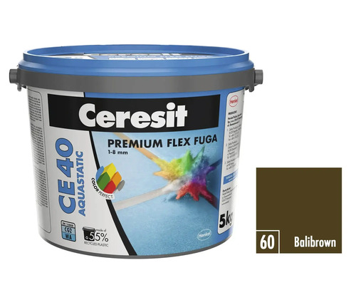 Ceresit CE 40 Aquastatic Premium Flex Fuga 1-8 mm v kbelíku, barva Balibrown