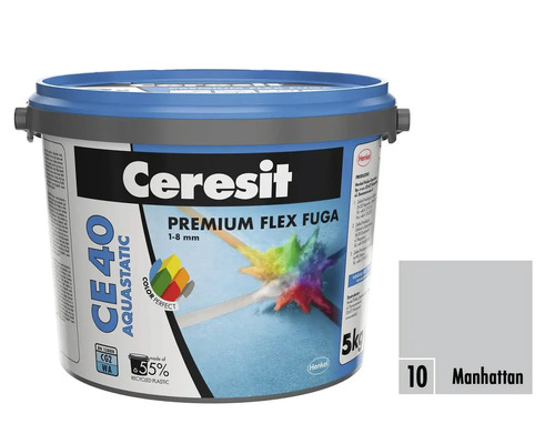 Ceresit Premium Flex spárovací hmota CE 40 Aquastatic v kbelíku, barva Manhattan