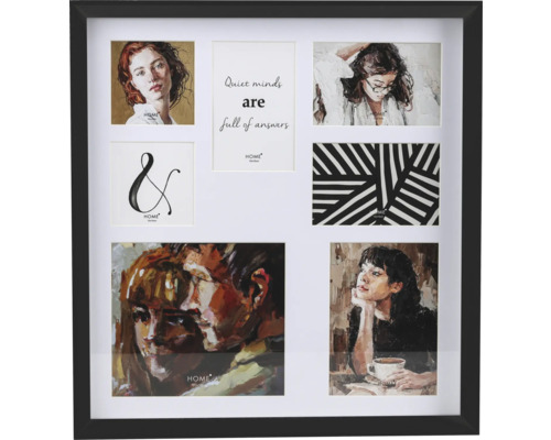 Černý vícenásobný fotorámeček na sedm fotografií