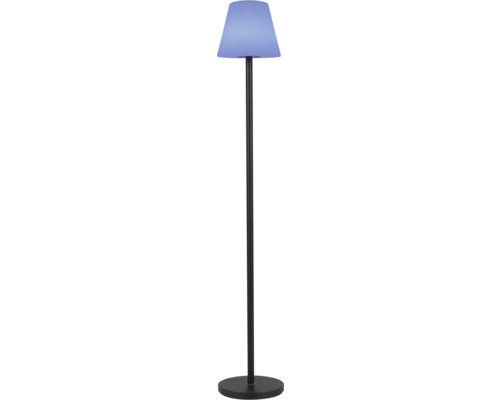 Stojací lampa se stínidlem a černým stojanem