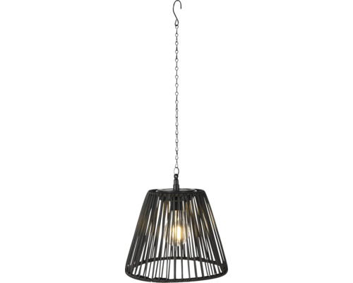 Závěsná lampa s řetízkovým závěsem a stínidlem z provázku