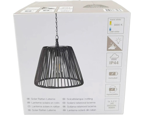 Solární ratanová lucerna v balení