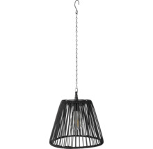 Závěsná lampa se stínidlem z pleteného materiálu a závěsným řetězem