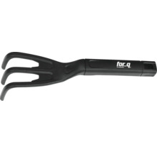 Zahradní kultivátor se třemi hroty a logem for_q