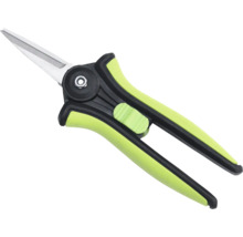 Zahradní nůžky s ocelovými čepelemi a plastovými rukojeťmi