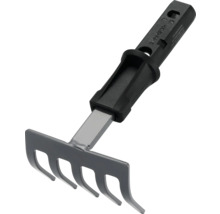 Malý zahradní kultivátor s pěti hroty a plastovou rukojetí