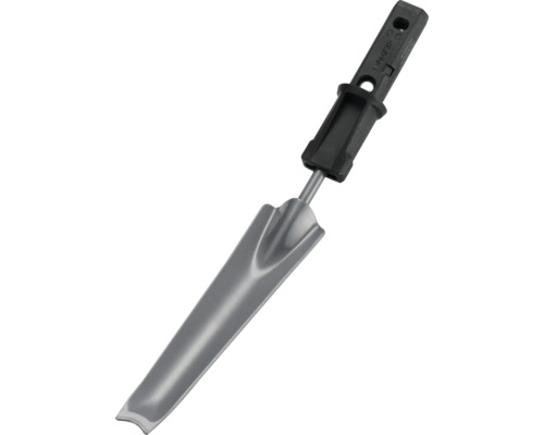 Kovová sázecí lopatka s černou rukojetí