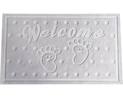 Rohožka s nápisem Vítejte a otiskem dětské nohy
