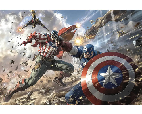 Obraz Decopanel Captain America ART-C 60 x 80 cm Ilustrace bitevní scény s Captain America a dalšími superhrdiny