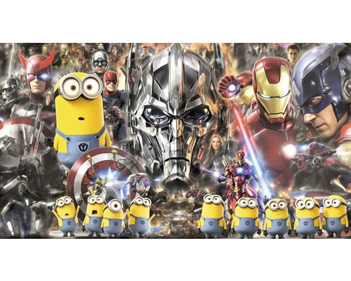 Obraz Decopanel Marvel Superheroes ART-T 40 x 60 cm Koláž s postavami z Avengers a Mimoni