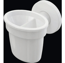 Bílý dvojitý kelímek na zubní kartáčky pro montáž na stěnu