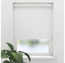 Bílá roleta v okně s rostlinou v pokoji