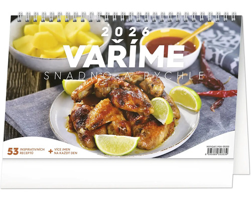 Stolní kalendář Vaříme snadno a rychle 2026 Zápisník s recepty na rok 2026