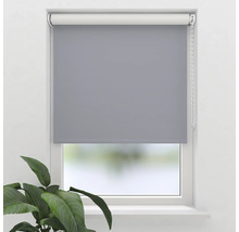 Šedá roleta v okně s rostlinami v místnosti