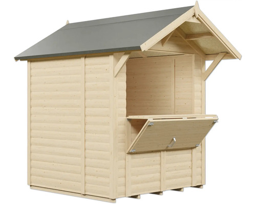 Dřevěný prodejní stánek s otevřeným pultem