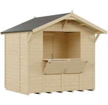 Dřevěný prodejní stánek s otevřeným pultem