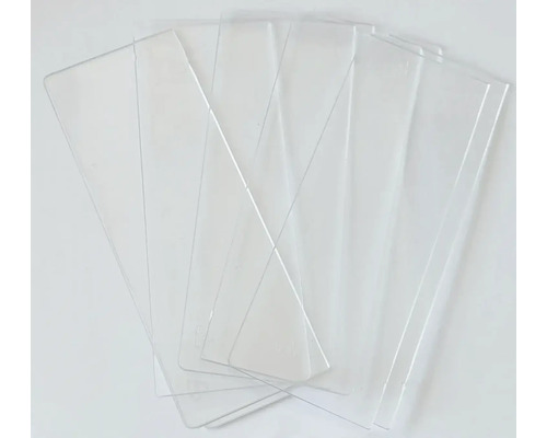 Přepážka zásuvky velká L 5 ks Několik průhledných plastových desek