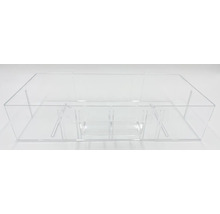 Průhledné akvárium z akrylového skla s vnitřními filtry